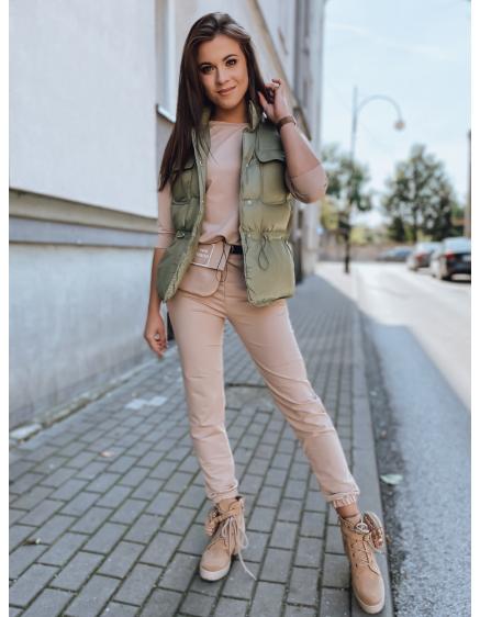 Dámská prošívaná vesta s kapucí LOPEZ zelená