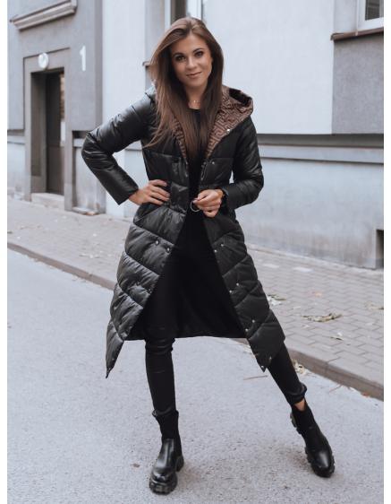Dámska zimná prešívaná bunda s kapucňou CAMY čierna