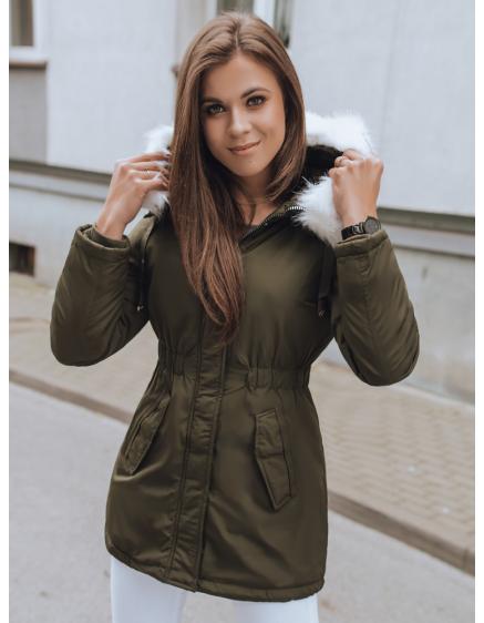 Dámska zimná bunda s kožušinou NELLY zelená