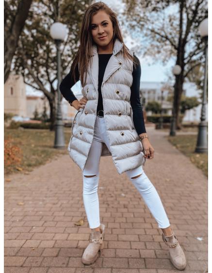 Női téli steppelt mellény KESJA világosszürke