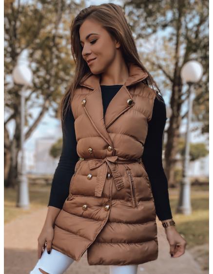 Dámská zimní prošívaná vesta KESJA hnědá