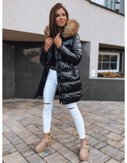 Dámska zimná prešívaná bunda s kapucňou WHITNEY čierna