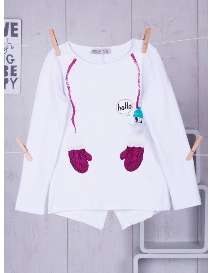 Dievčenská blúzka s potlačou biela