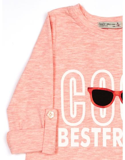 Ružová dievčenská blúzka s dlhším chrbtom