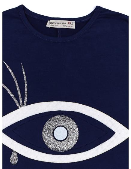Námořnicky modrý top pro dívky s aplikací