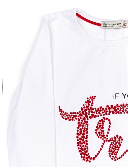 Biela dievčenská blúzka s potlačou