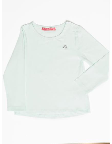 Jednoduchá dívčí halenka světle mátové barvy