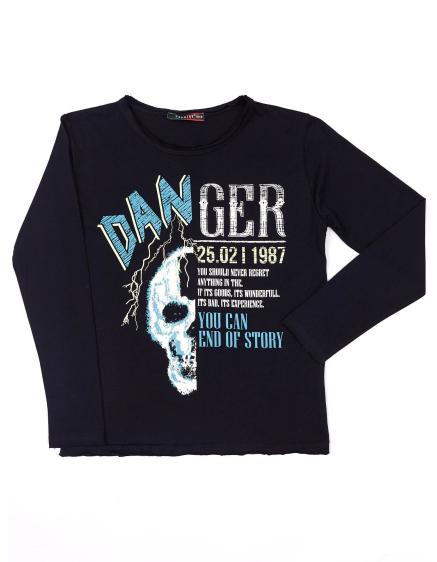 Tmavomodrá blúzka s potlačou pre chlapcov