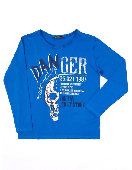 Kék nyomtatott blúz fiúknak