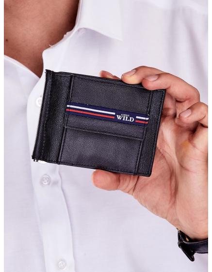 Černá pánská kožená peněženka s vnější kapsou