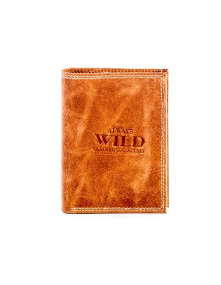 Világosbarna bőr pénztárca árnyékolással