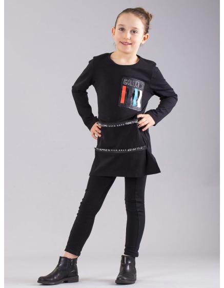 Fekete lány blúz applikációkkal