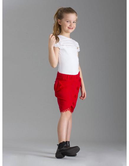 Piros lány szoknya dekoratív gombokkal
