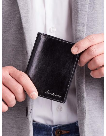 Fekete függőleges bőr pénztárca