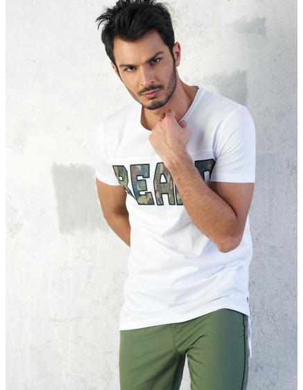 Bílé pánské tričko s nápisem moro