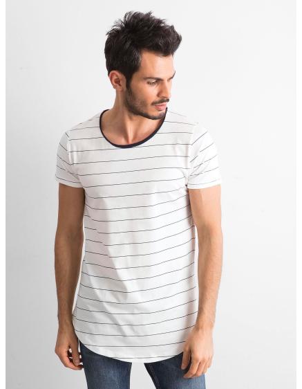 Ecru csíkos férfi póló