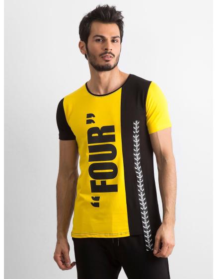 Férfi sárga pamut póló