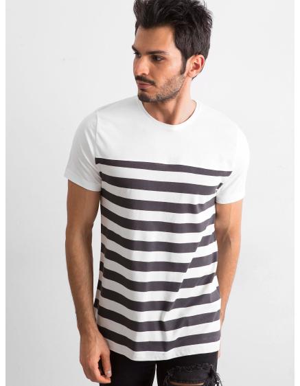 Ecru csíkos férfi póló