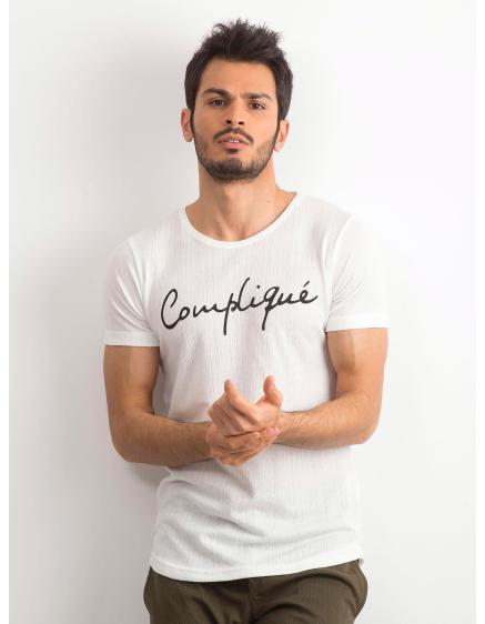 Fehér férfi nyomtatott póló