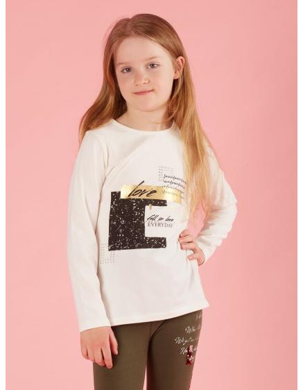Dievčenská blúzka s potlačou ecru