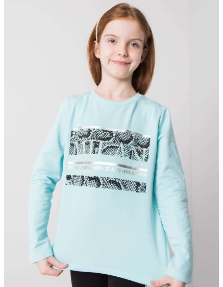 Világoskék nyomtatott blúz lányoknak
