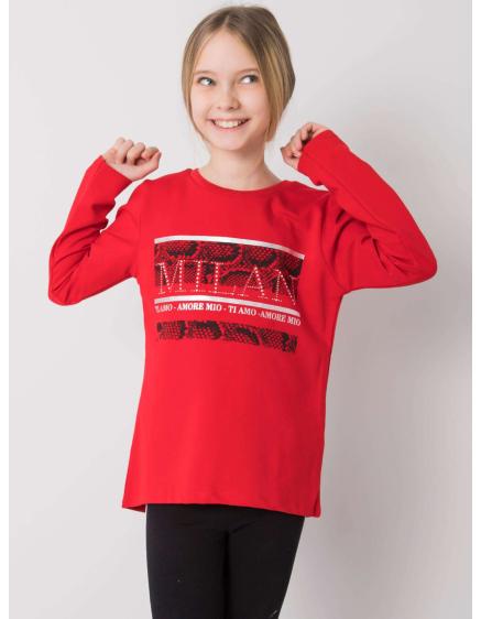 Piros nyomtatott blúz lányoknak