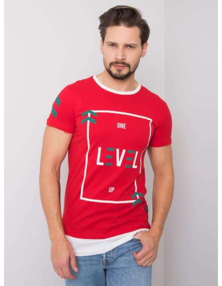 Férfi piros Cole nyomtatott póló