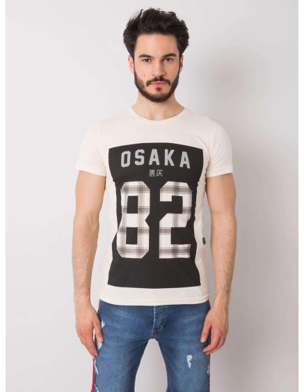 Pánske béžové tričko s potlačou Preston