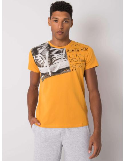 Bavlnené tričko Kendrick v horčicovej farbe