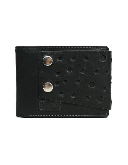 Pánská kožená peněženka s ažurovou sponou černá
