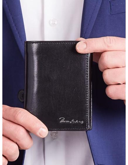 Černá vertikální kožená peněženka pro muže
