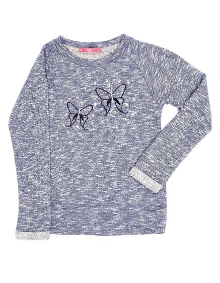 Námořnicky modrá melanžová dívčí mikina