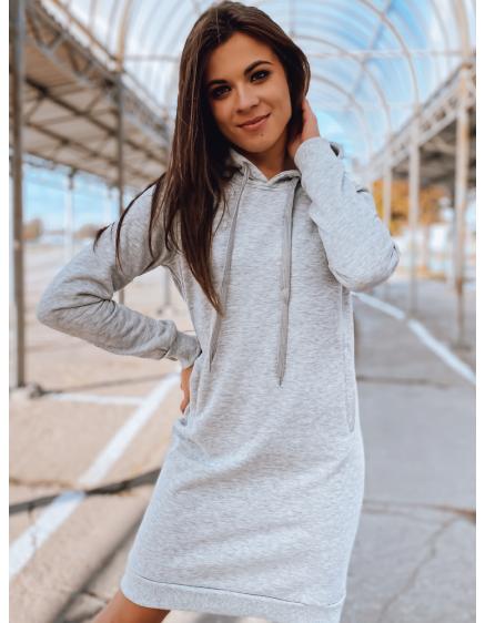 Dámske elegantné šaty s kapucňou GARNET šedá