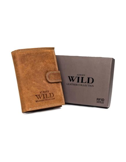 Světle hnědá kožená pánská peněženka