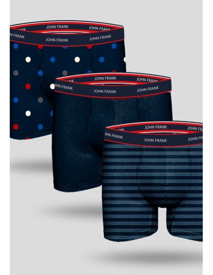 Pánske boxerky John Frank JF3BNSB03 3 Pack