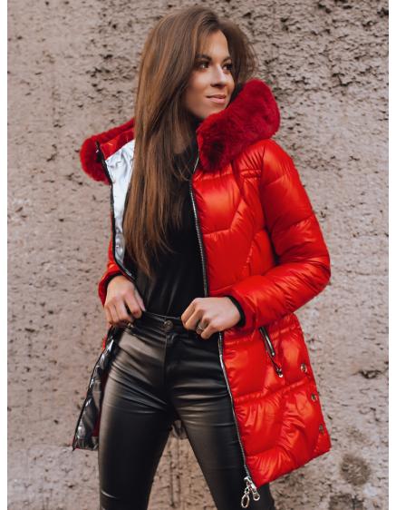 Dámska zimná parka s kapucňou INDIGO červená