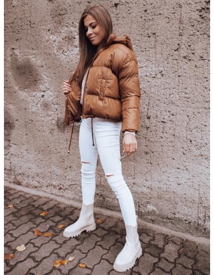 Dámska zimná bomber bunda s kapucňou SIMMON hnedá