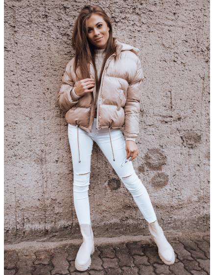 Dámská zimní bomber bunda s kapucí SIMMON béžová