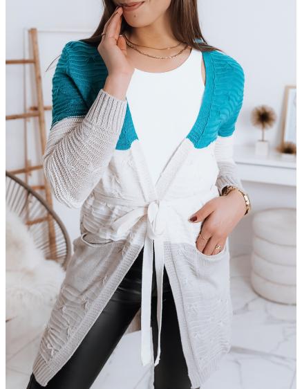 Dámský svetr SABELA tříbarevný světle modrá