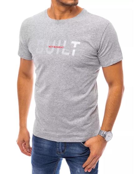 Pánske tričko s potlačou BUILT svetlo šedé