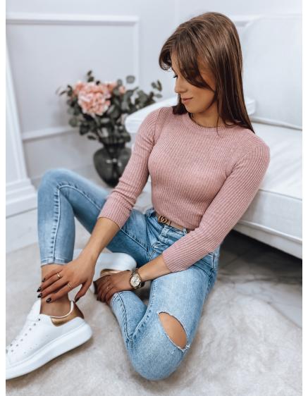 Dámsky sveter AURINA svetlo ružový