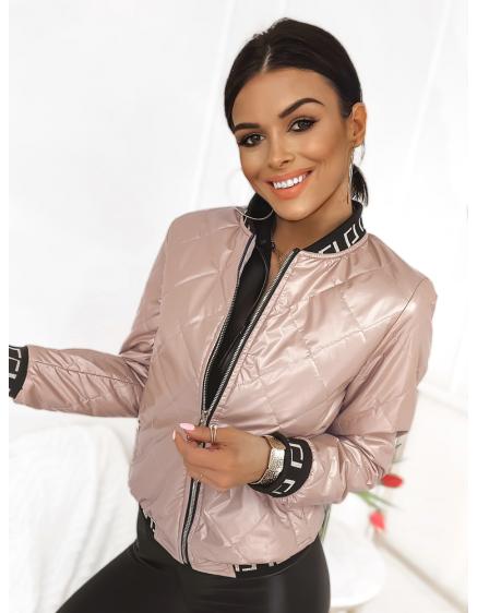 Dámska prešívaná bunda BASEBALL svetlo ružová