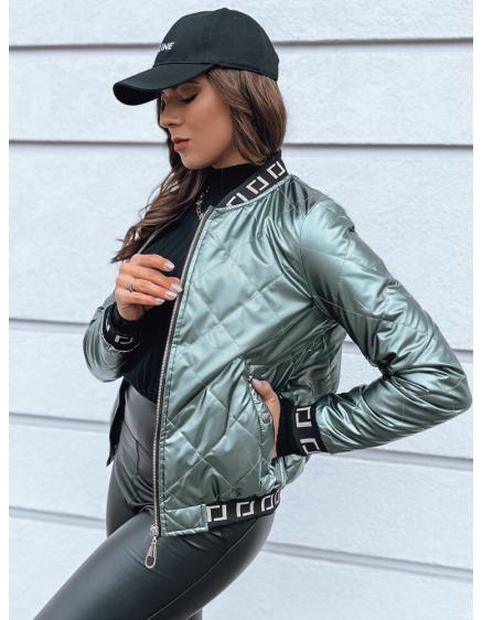 Dámska prešívaná bunda BASEBALL tmavo zelená