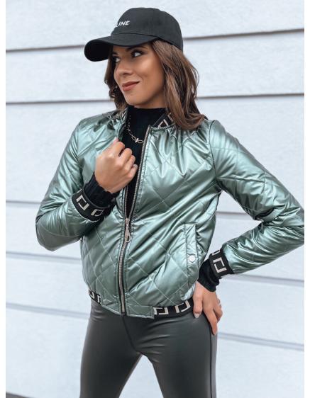 Dámska prešívaná bunda BASEBALL tmavo zelená