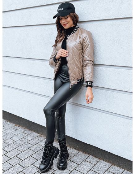 Dámská prošívaná bunda BASEBALL karamelová