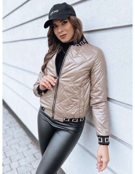 Dámská prošívaná bunda BASEBALL karamelová