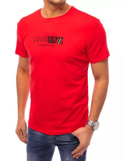 Pánské tričko s potiskem LOUDER červené