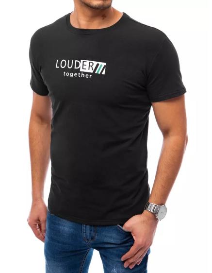 Pánské tričko s potiskem LOUDER černé