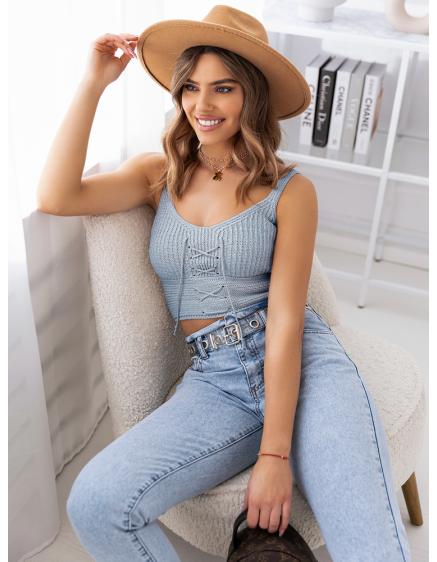 Hímzett női felső KEJSI kék