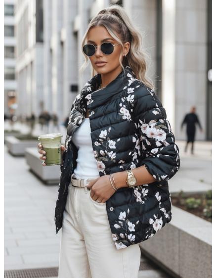 Női fordítható steppelt kabát FLORIS fekete